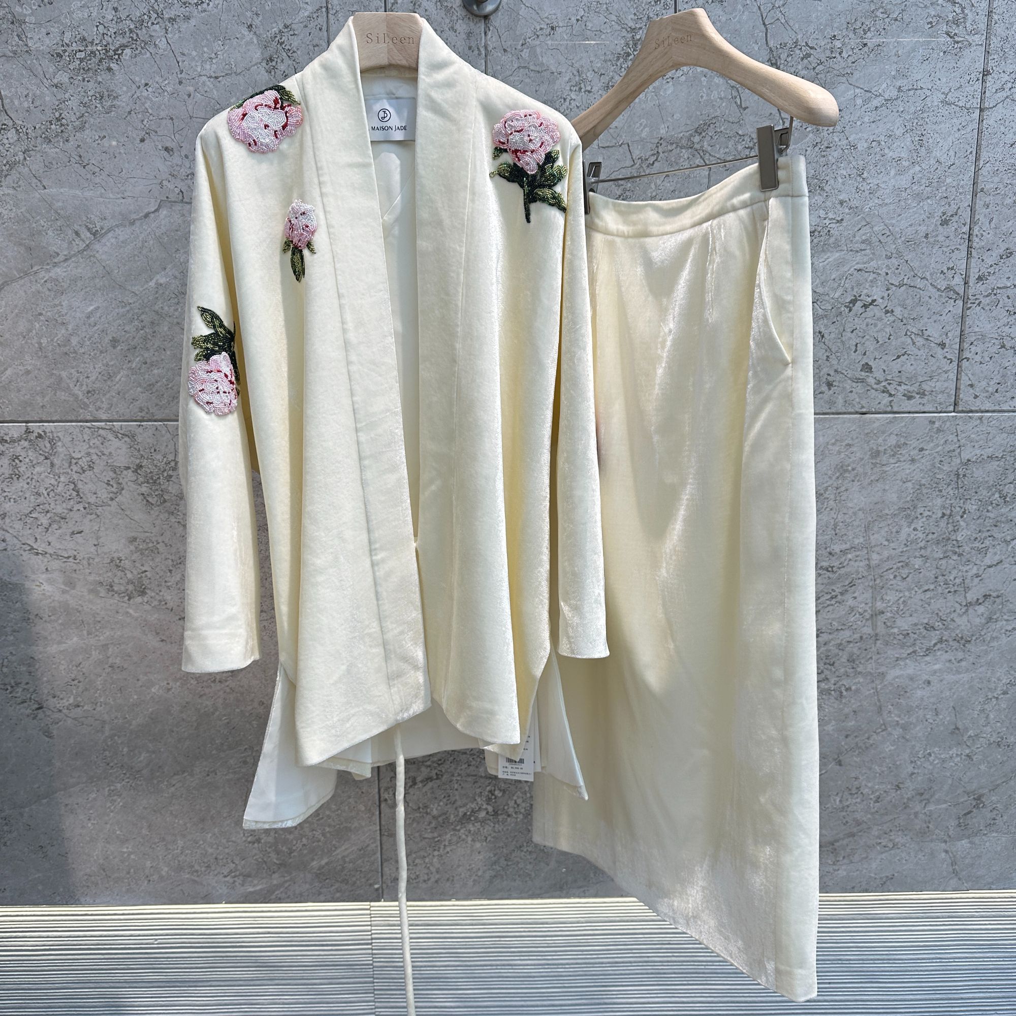 【LA MAISON JADE】设计师品牌白色中式风外套J25S4051