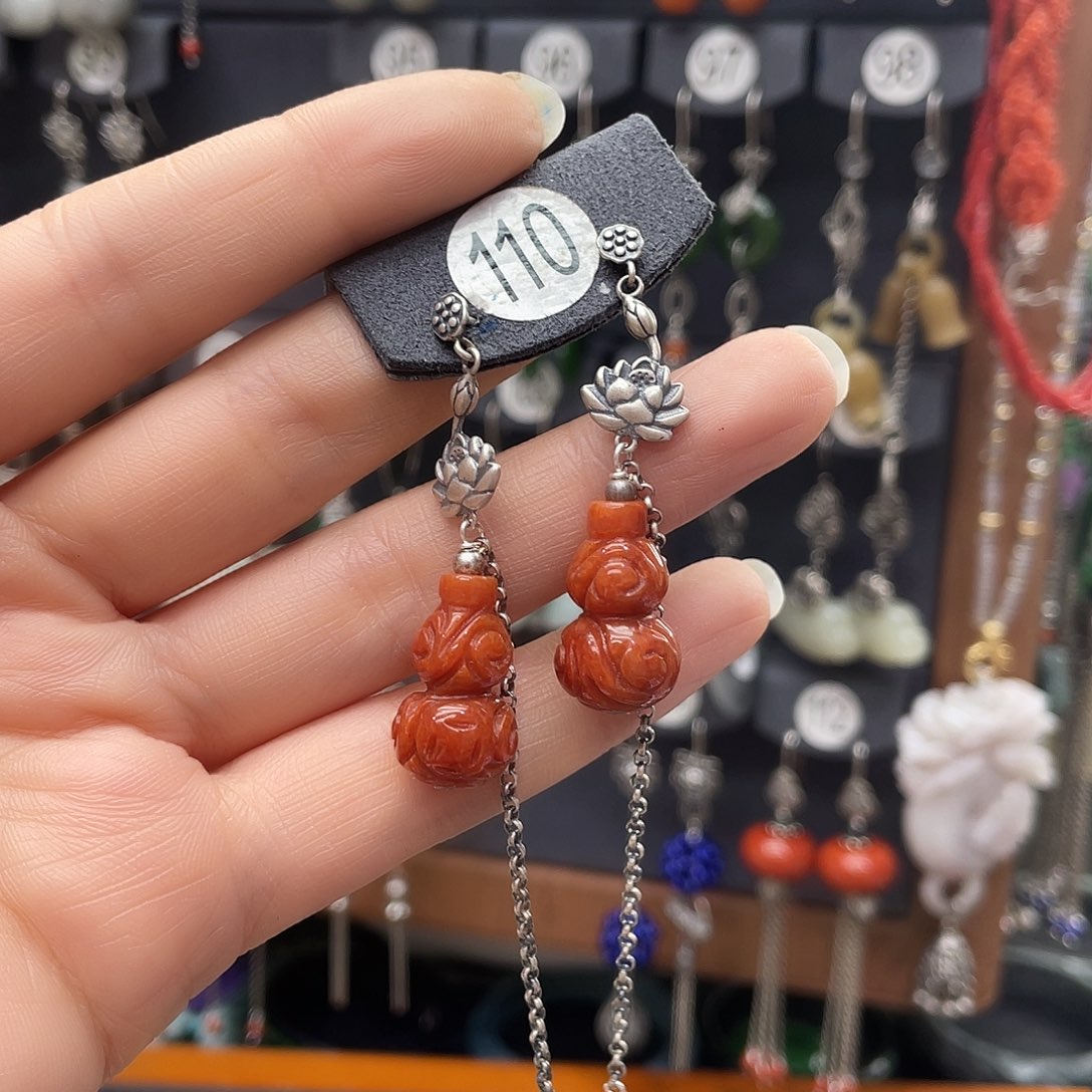 翡翠耳饰银S925镶嵌吉**玉401gjngghh