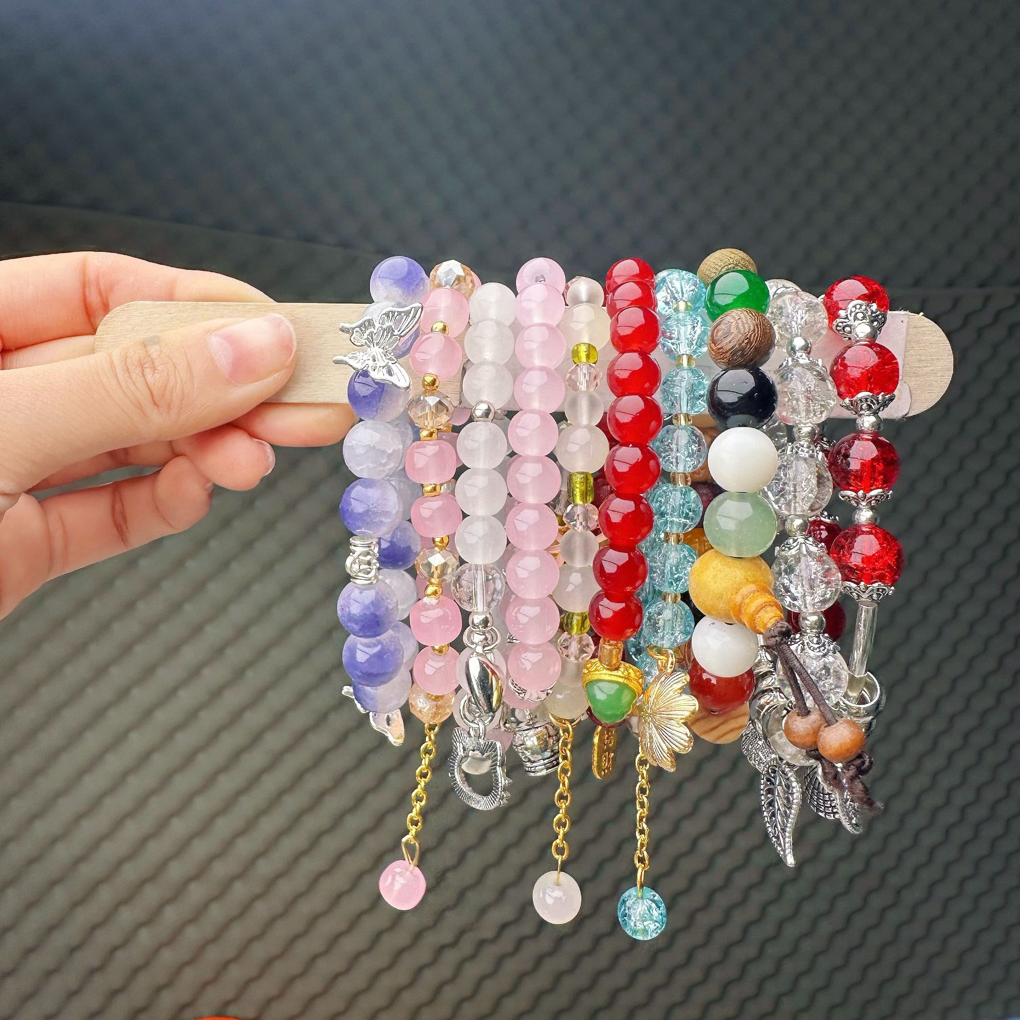 彩色手工琉璃珠珠DIY珠珠手串手链半成品温柔百搭散珠