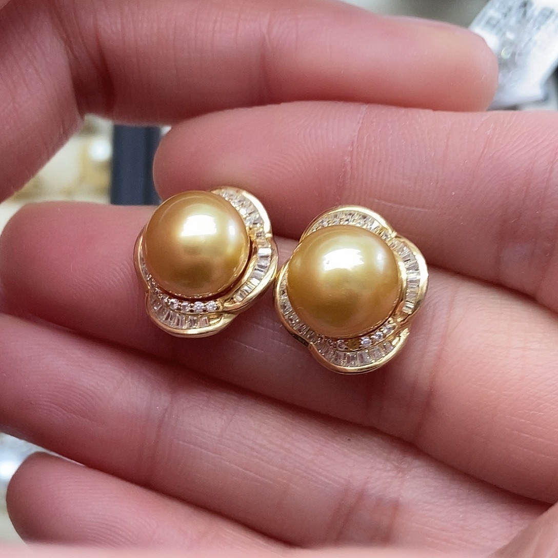 妙***姐耳饰海水珍珠银S925镶嵌