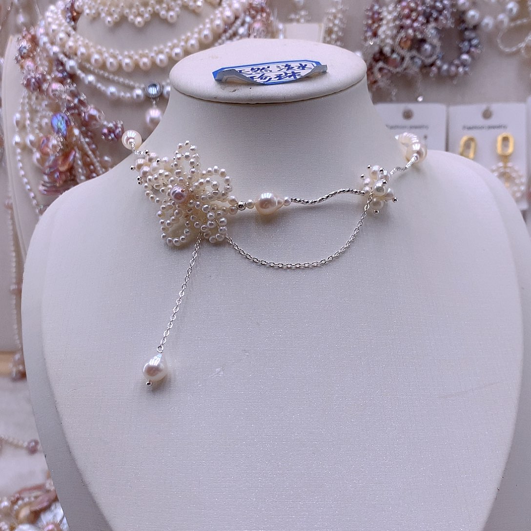 淡水珍珠耳饰未镶嵌项链