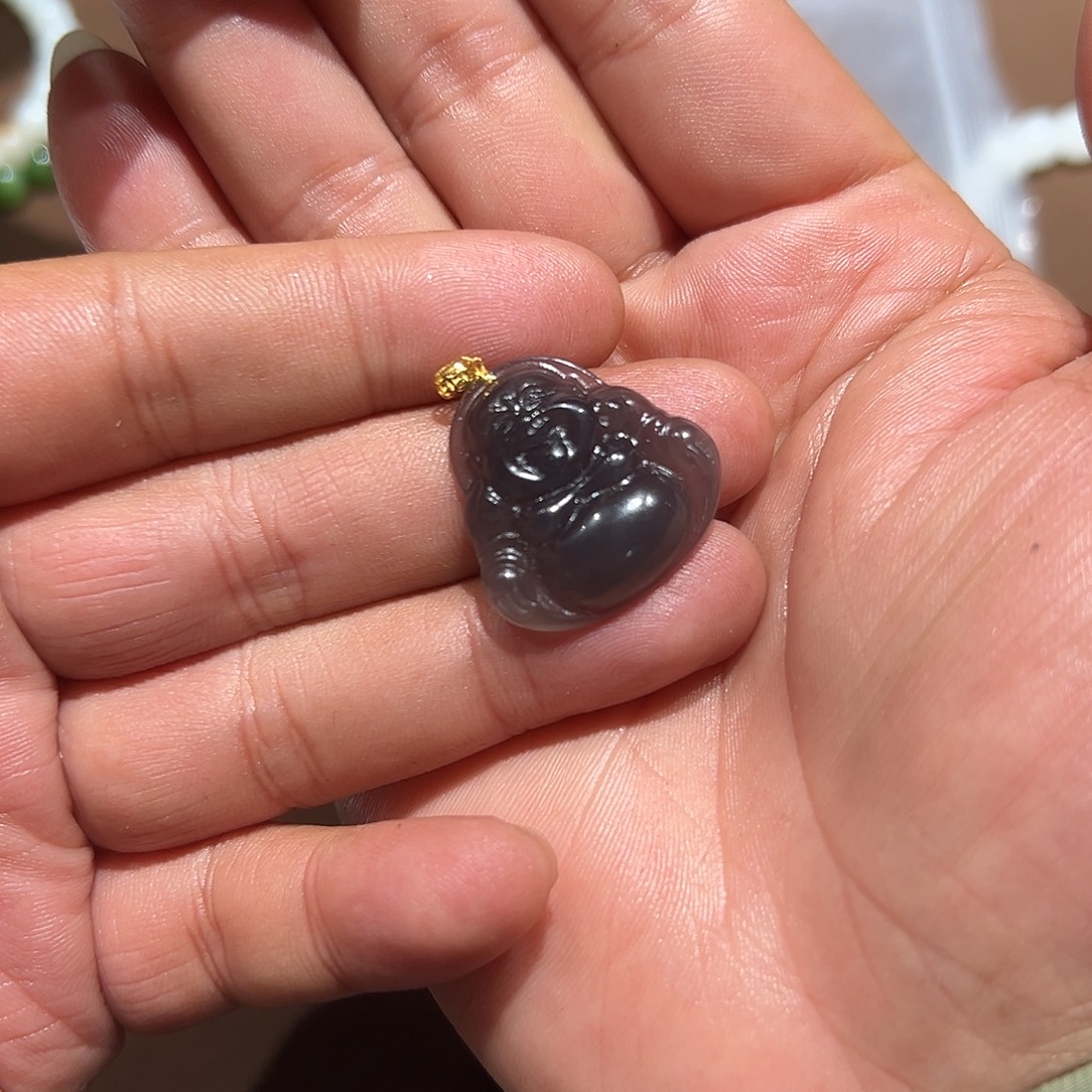 和田玉18K金镶嵌颈饰