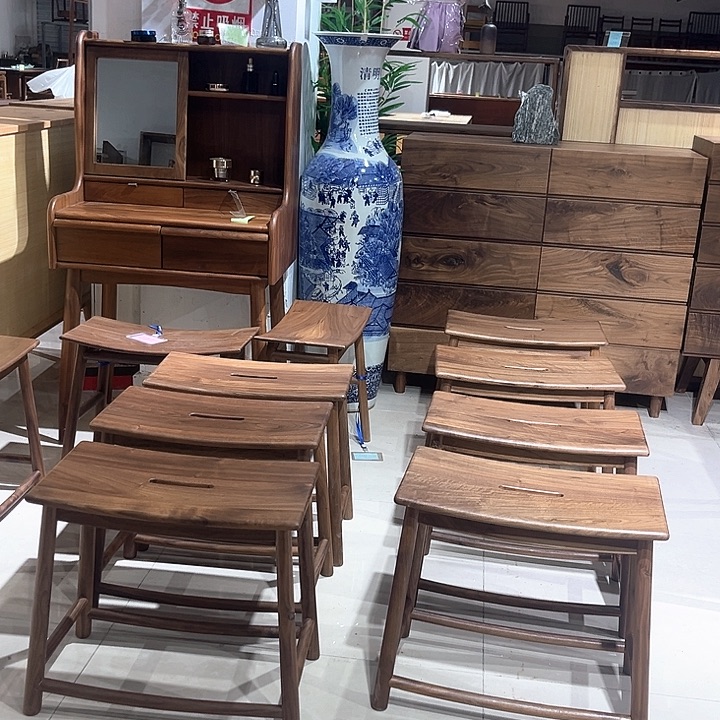 北美黑胡桃木方凳餐凳