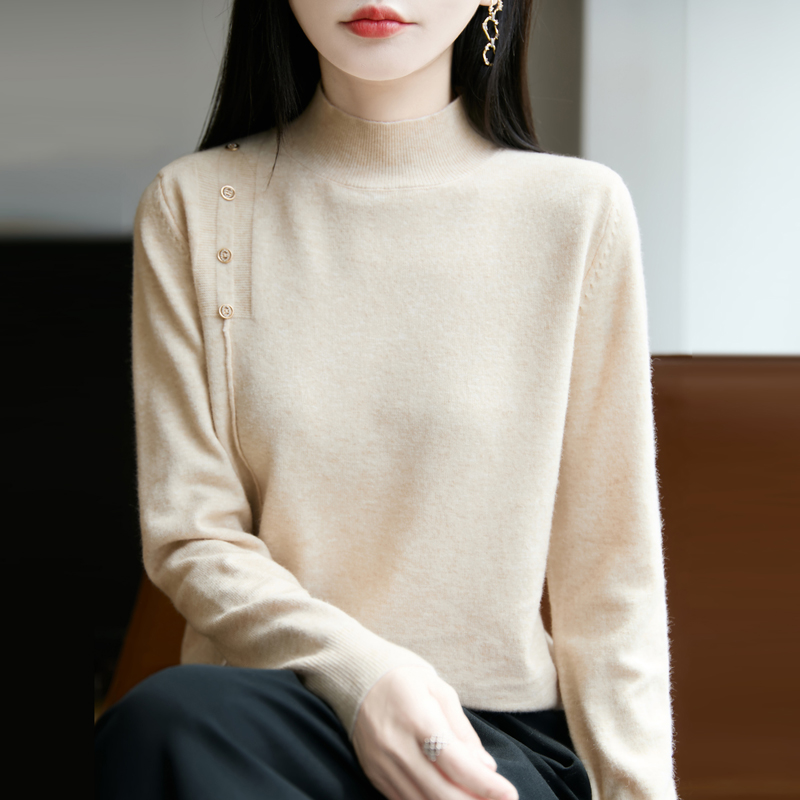 【舒适半高】百搭显瘦保暖针织衫拉夏贝尔.N212.QB启
