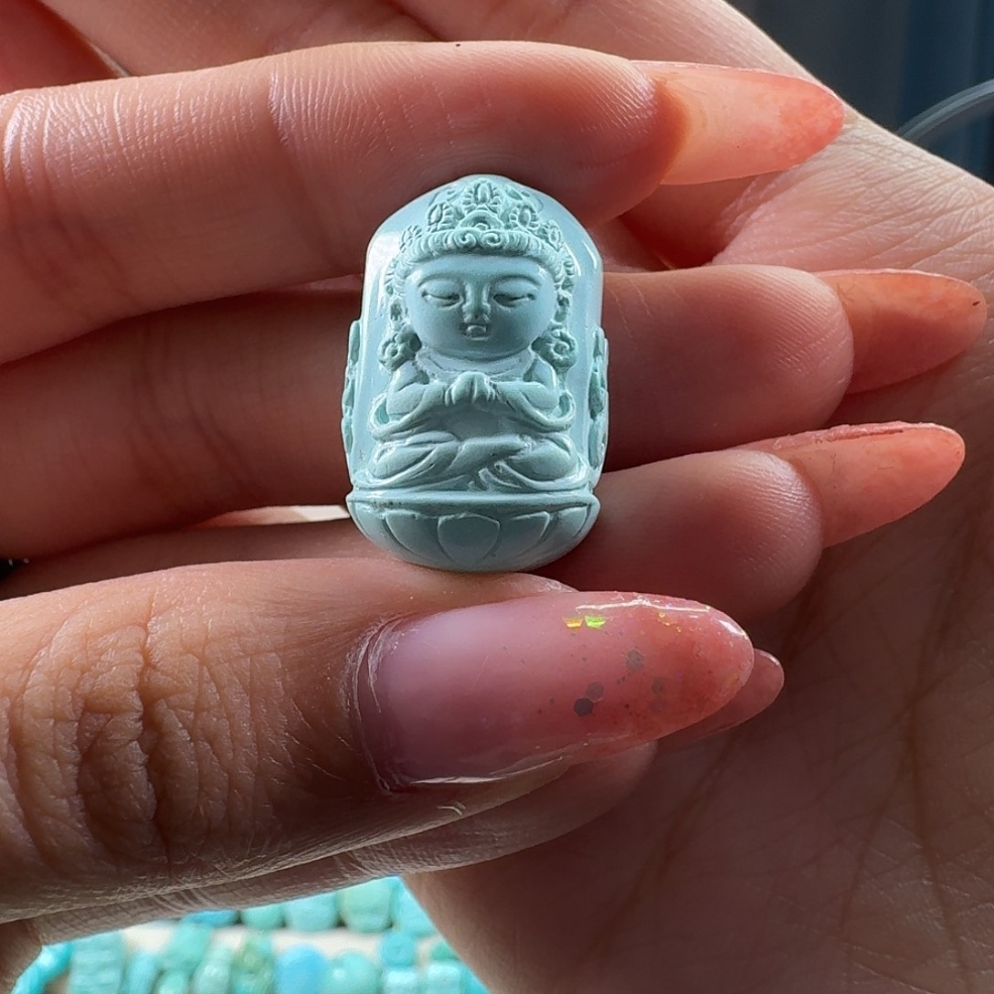 绿松石未镶嵌吊坠(不含链)福利款度母