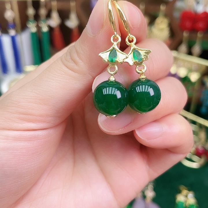 玛瑙/玉髓耳钉合金