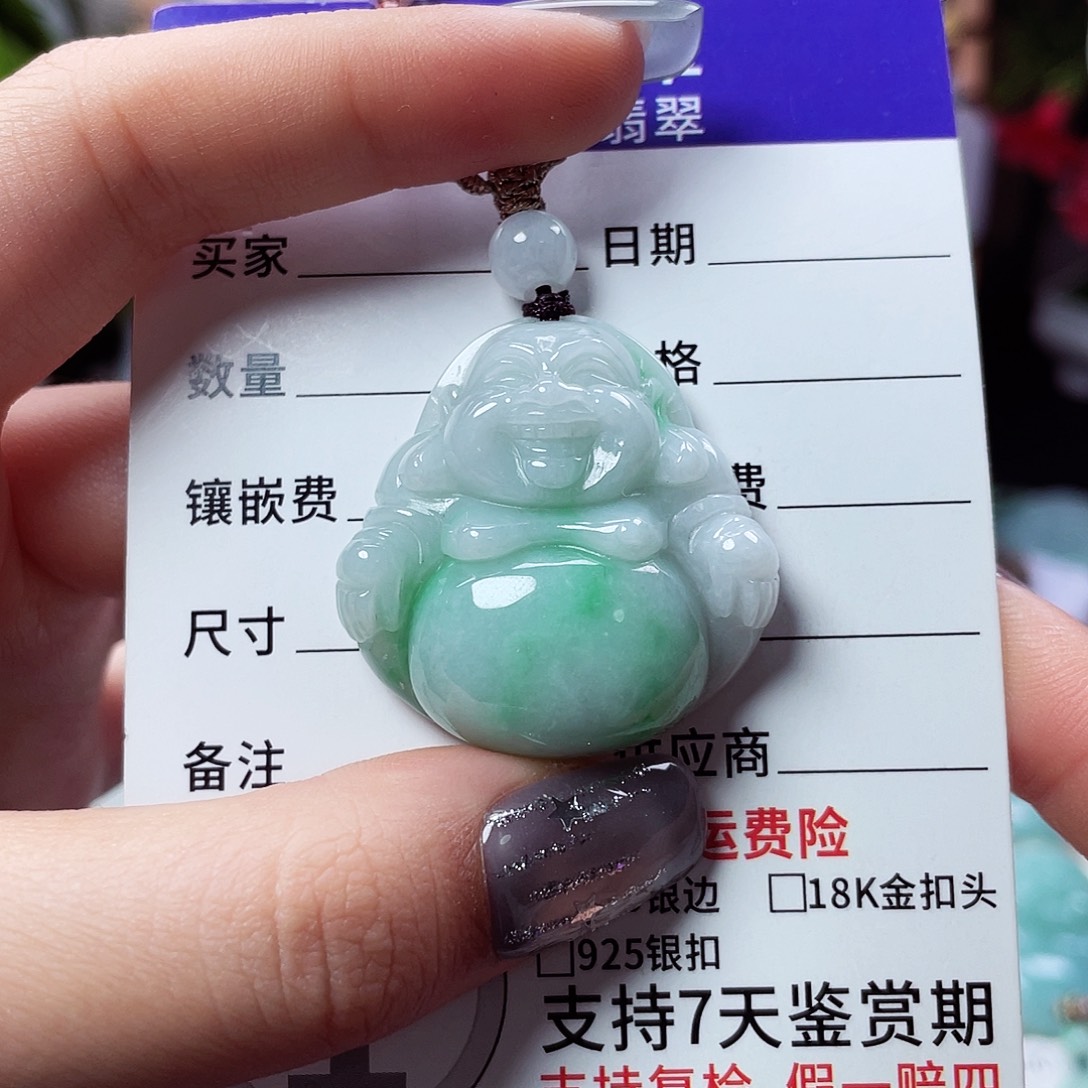 翡翠未镶嵌颈饰佛公05