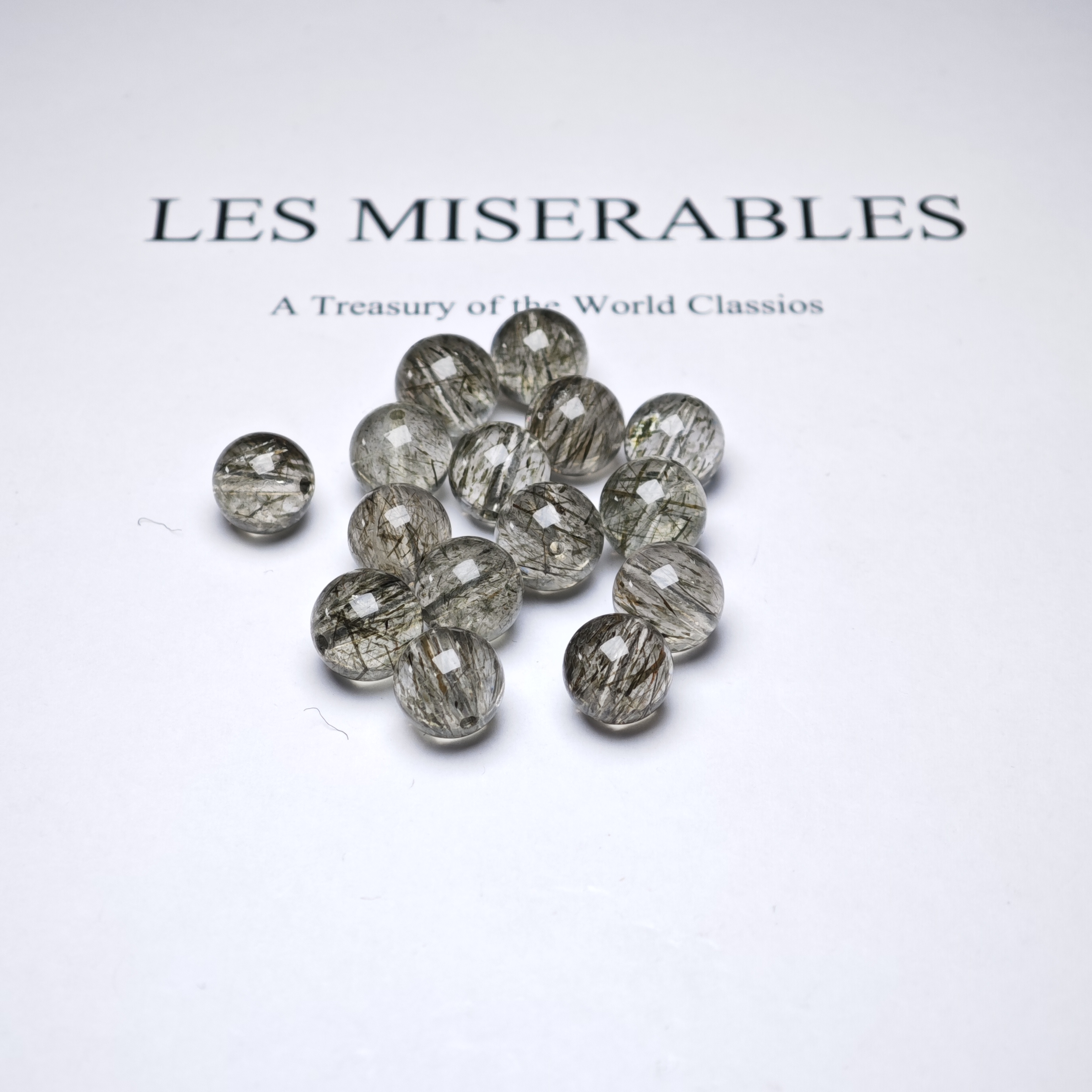 晶匠天然绿碧发单珠9mm+ 多样性发其一编号-BB4704简约