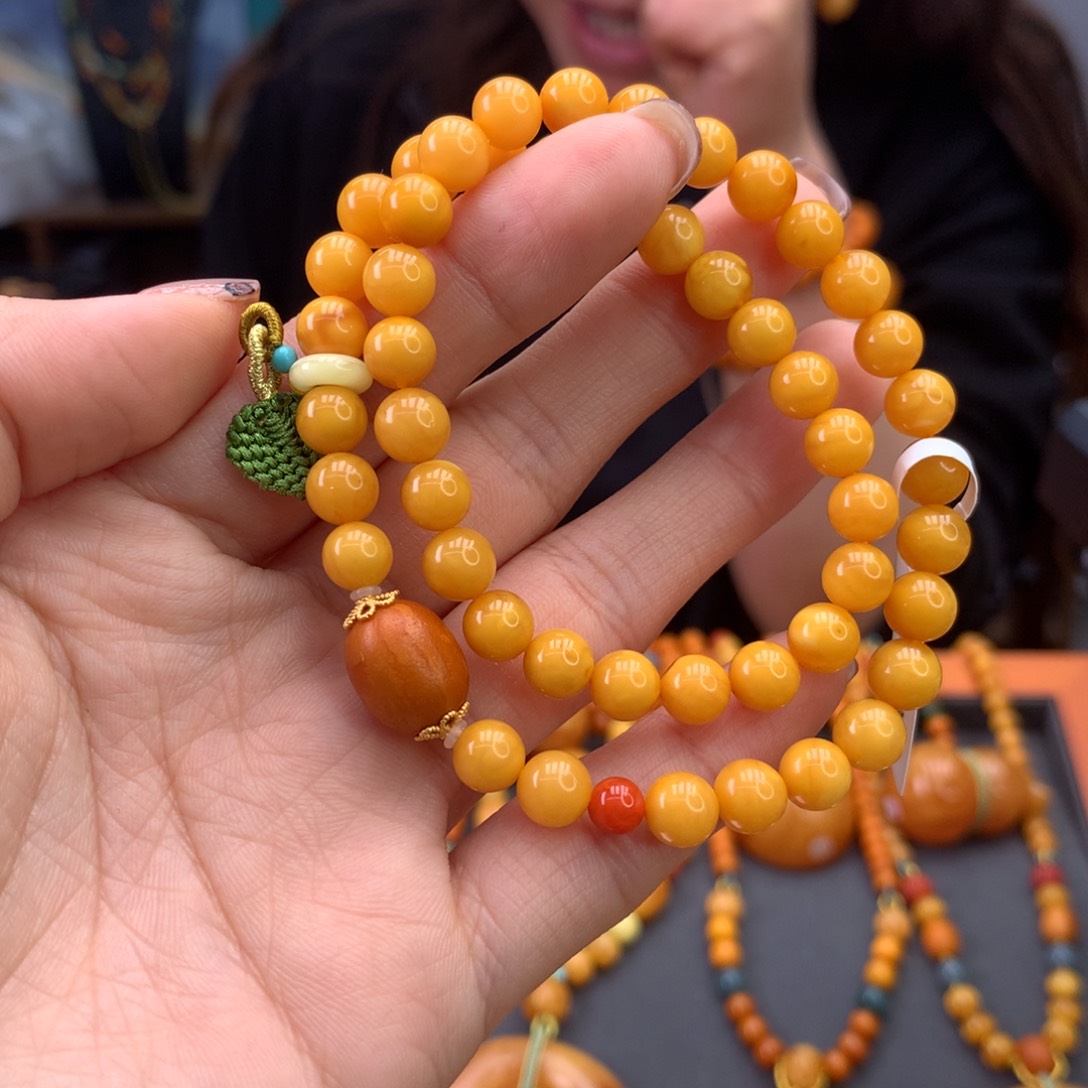 蜜蜡手串未镶嵌天然