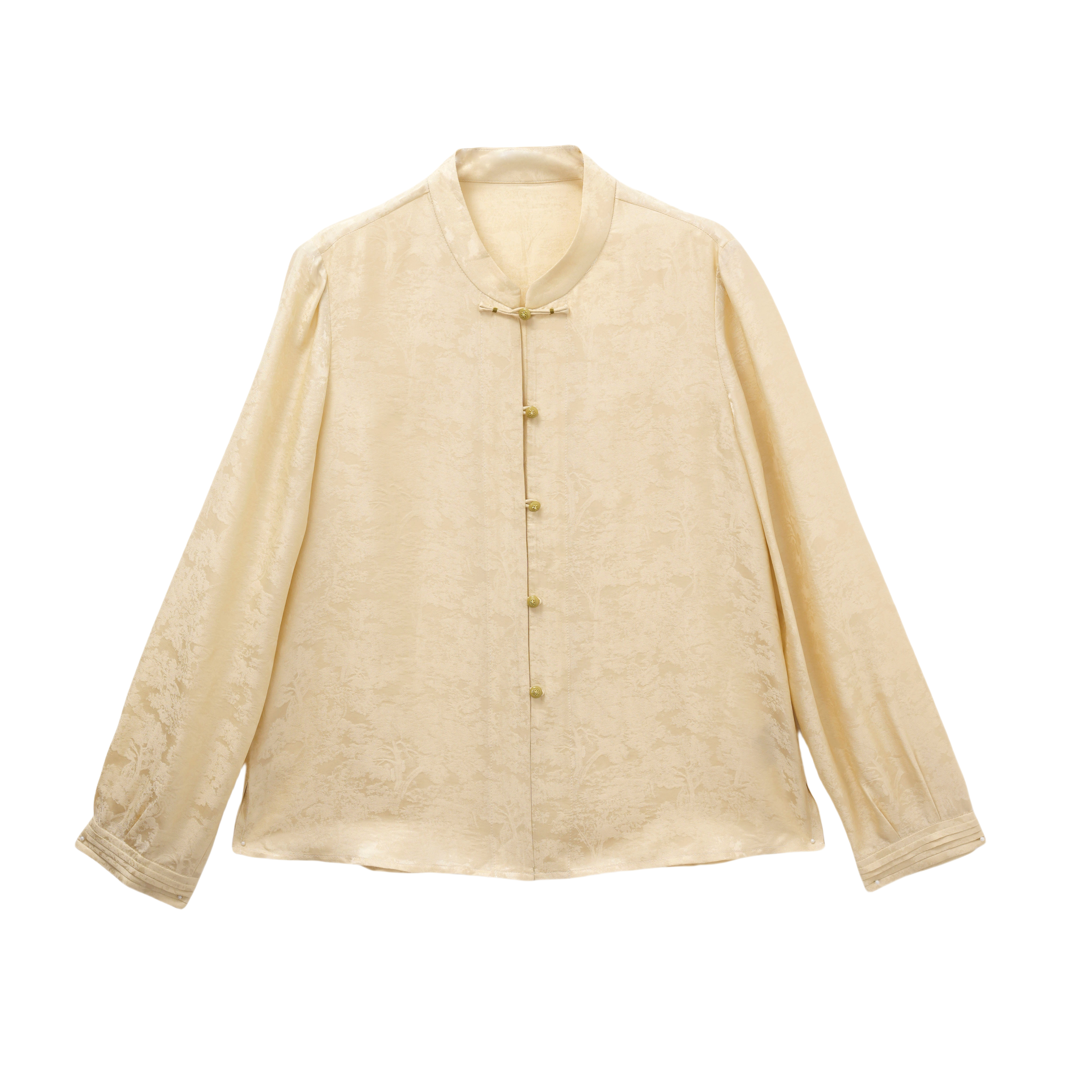 月华-250090新中式桑蚕丝衬衣时尚国风气质衬衫女装提花休闲百搭