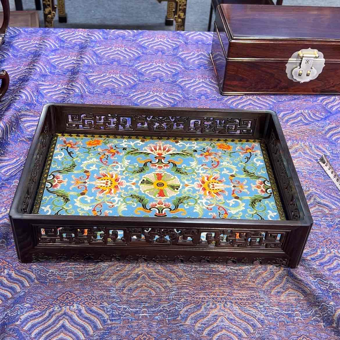 【闪购商品】红酸枝木类成套家具茶盘