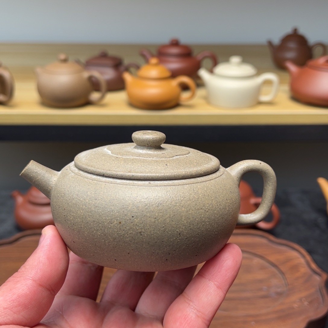 紫砂茶壶微瑕210青降坡梵莲