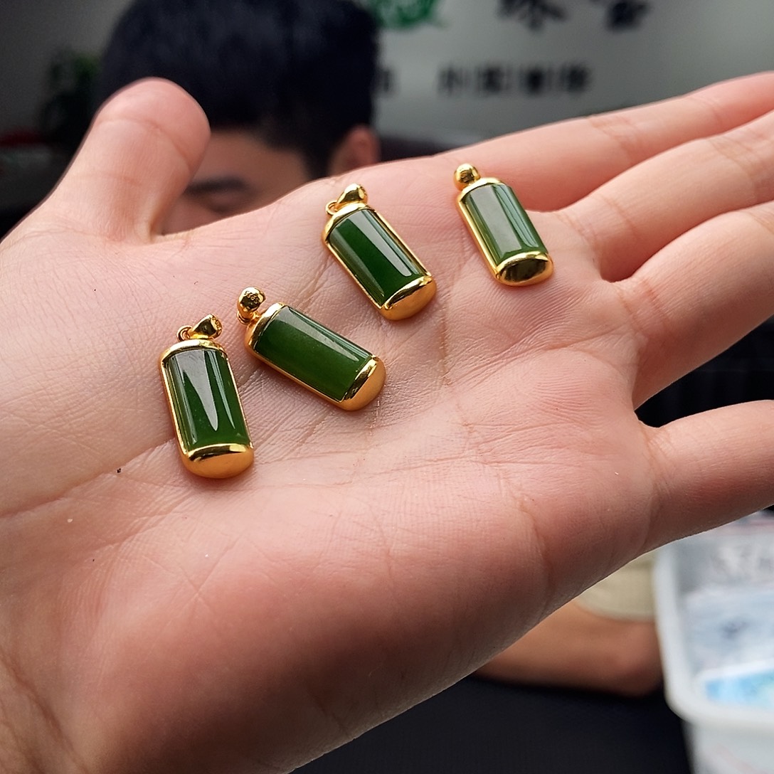 和田玉银S925镶嵌颈饰颜色多样性发拍一发一