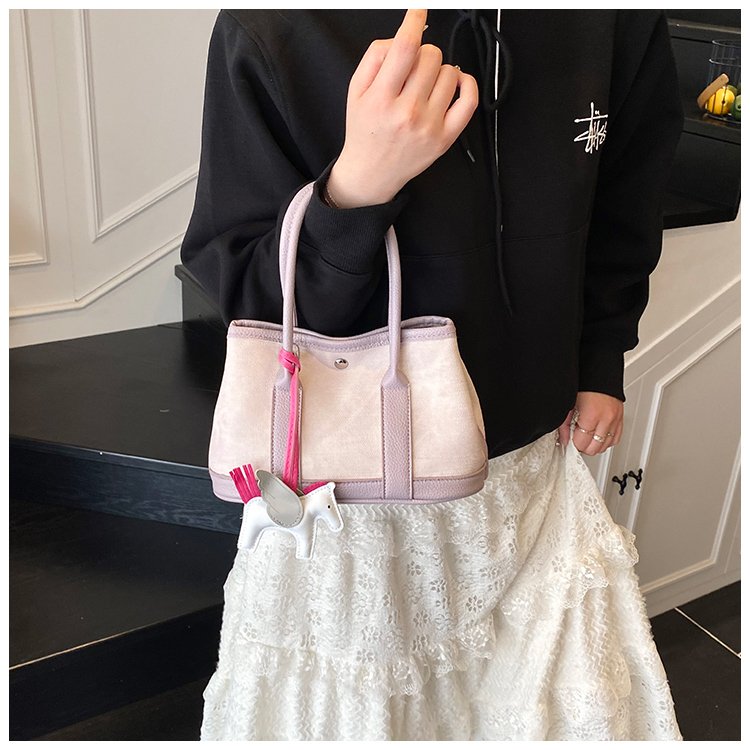 夏季流行撞色爆款包韩版时尚百搭手拎包1353粉