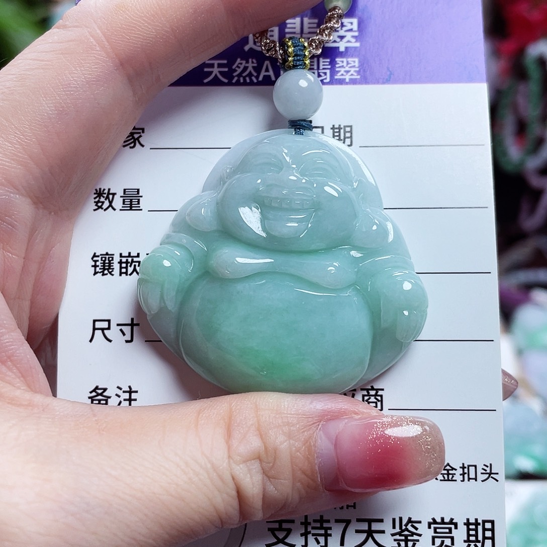 翡翠未镶嵌颈饰佛公13