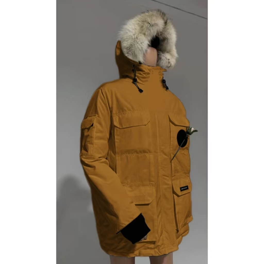 【HTY】工装派克羽绒服休闲中长款情侣款宽松保暖户外极寒