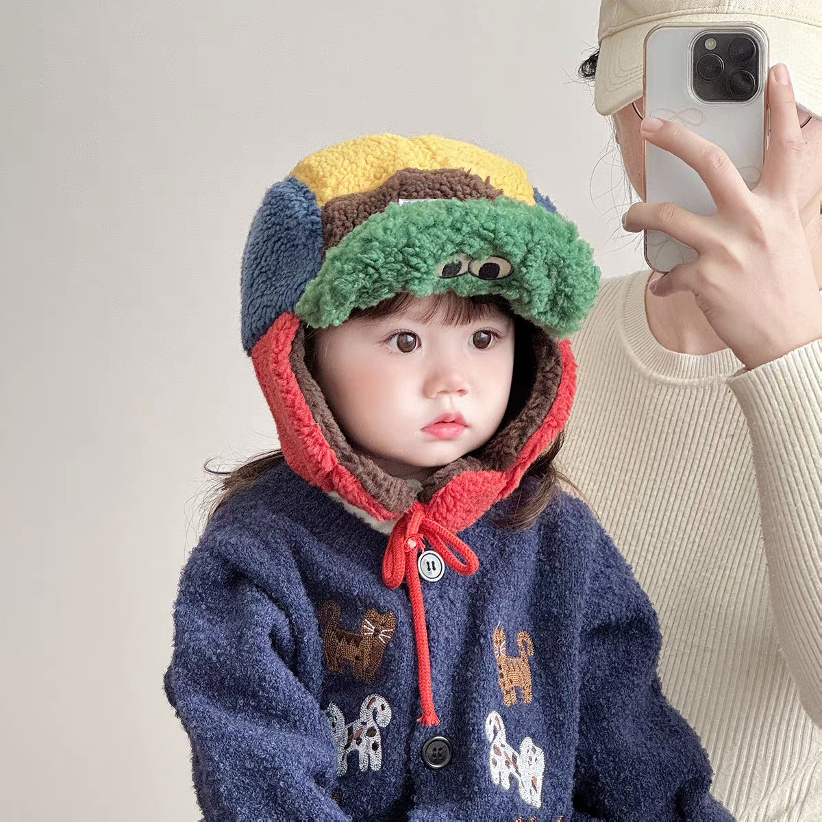 儿童韩版洋气雷锋帽子冬季宝宝保暖套头帽男女婴幼儿防风护耳帽潮