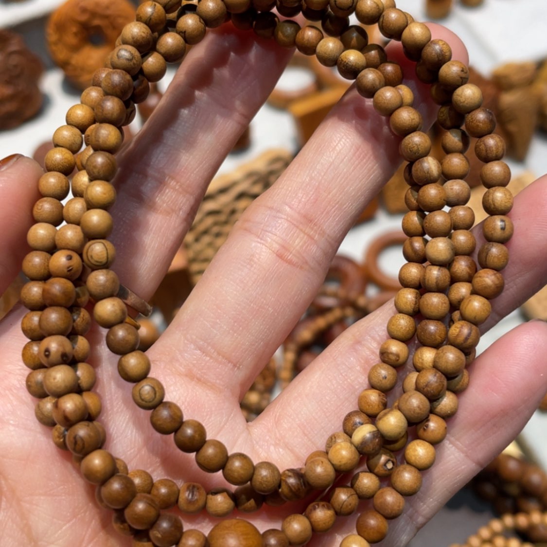 【闪购商品】檀香木手串/手链0.4×216瑕疵珠子随机发货一条