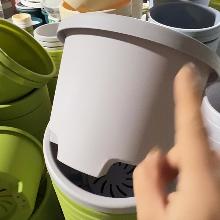 球根盆3号灰白无托6个