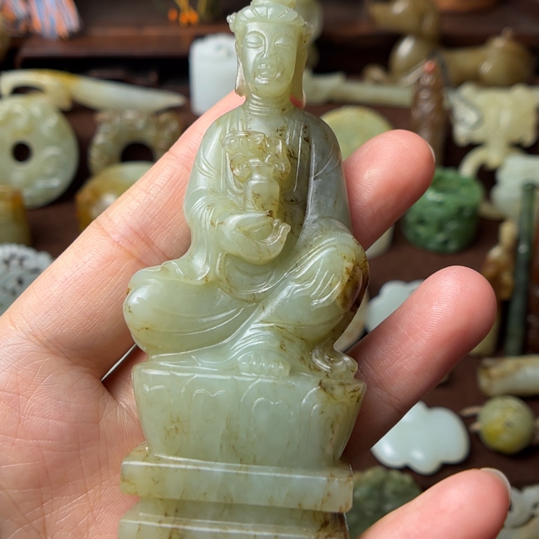 文***3和田玉未镶嵌挂件