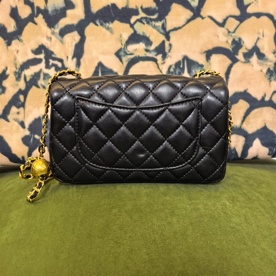 2025新款手工真皮女包 细链金球胖子 1168