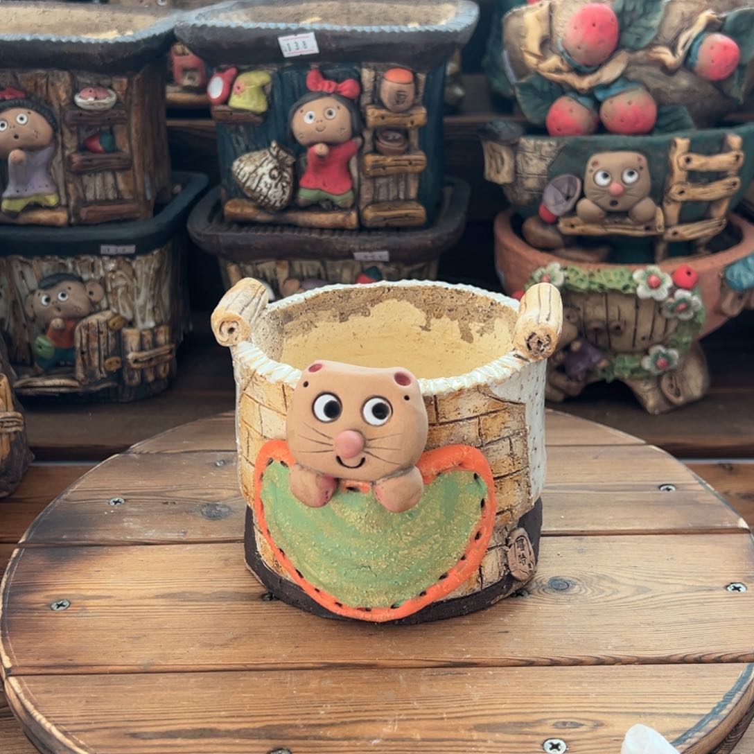 红陶嘻哈多肉花盆