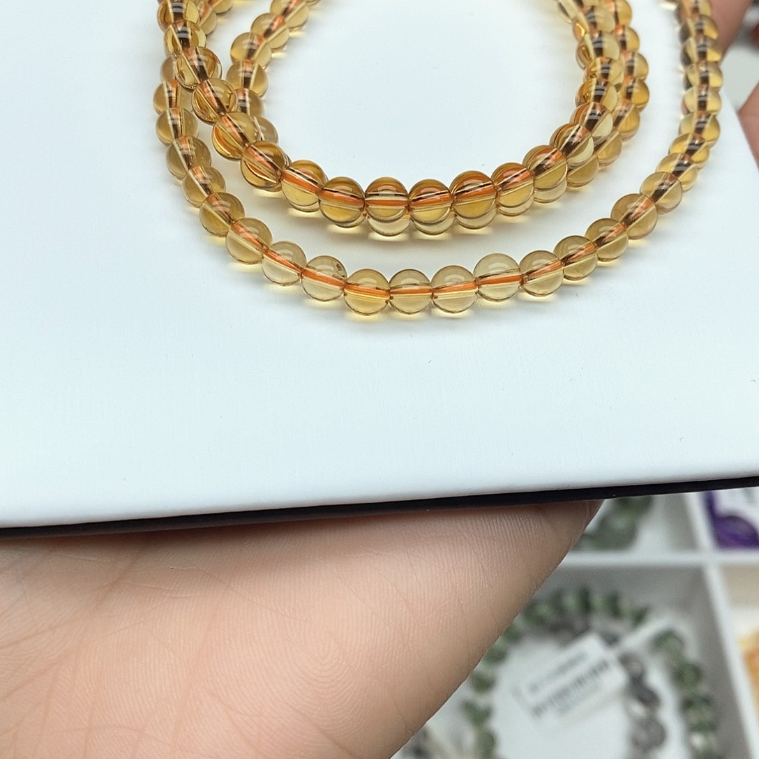 水晶手链未镶嵌土****~巴西黄水晶多圈5