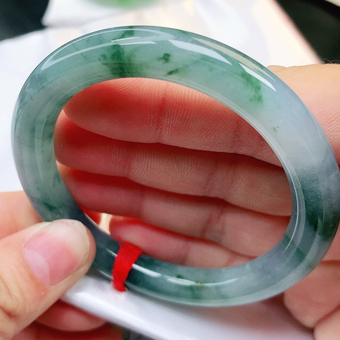 未镶嵌手镯翡翠纯天然翡翠莫奈花园蓝紫飘花161号