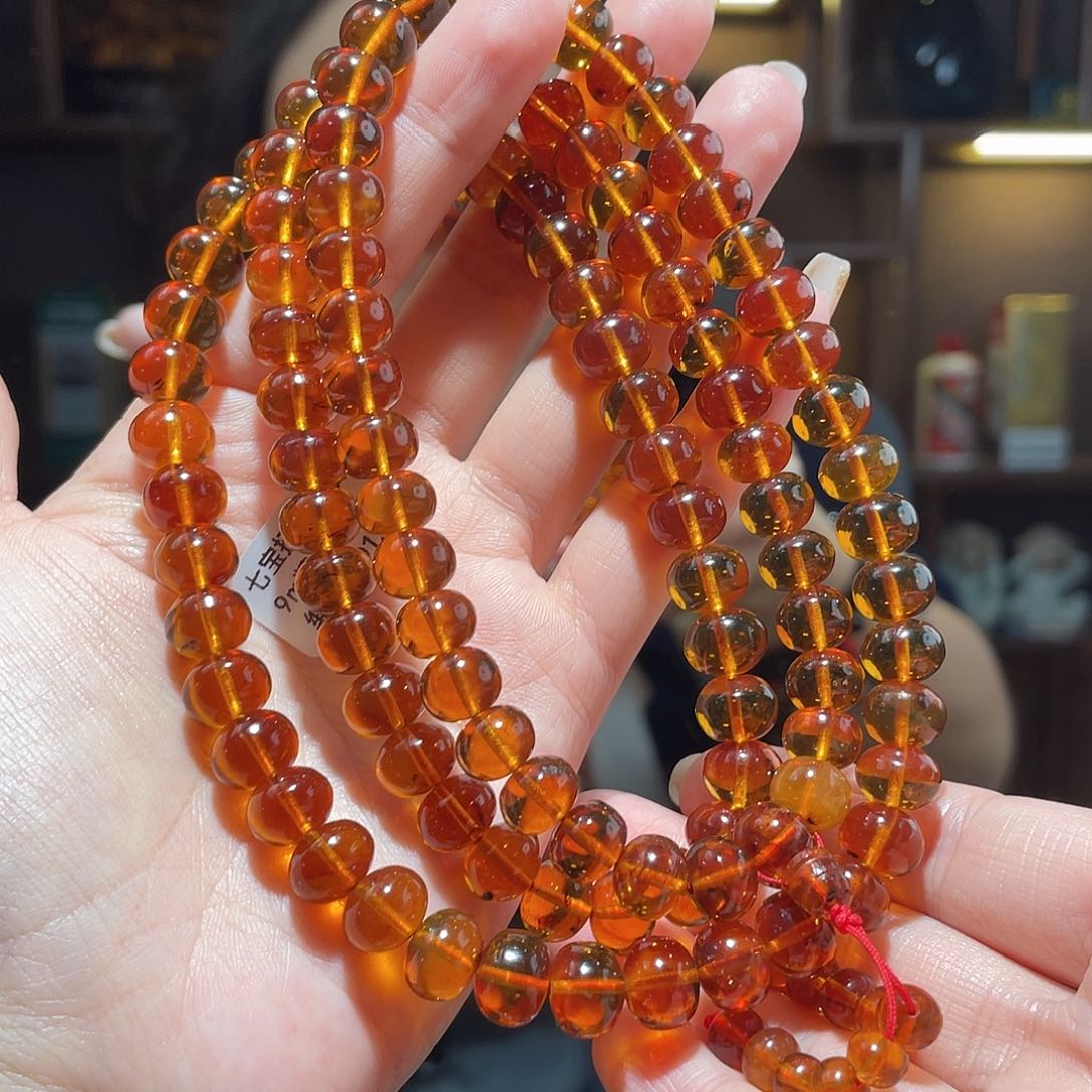 琥珀手链未镶嵌9m红