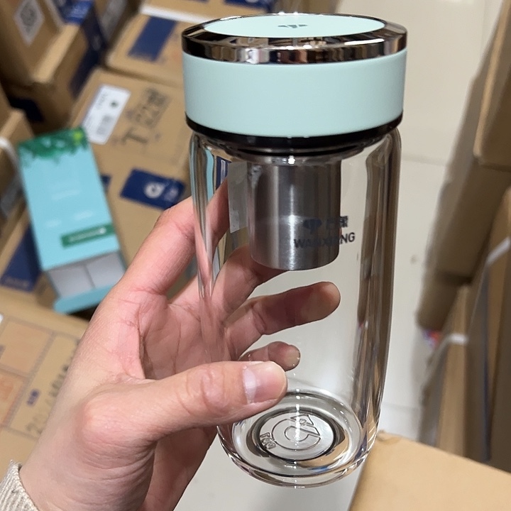U194-70-390ml  绿单层烫手 杯套 玻璃杯
