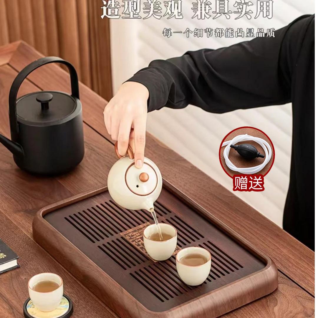 家用茶盘39*26国风竹制功夫茶具干泡盘沥水储排茶盘（送水管水球）