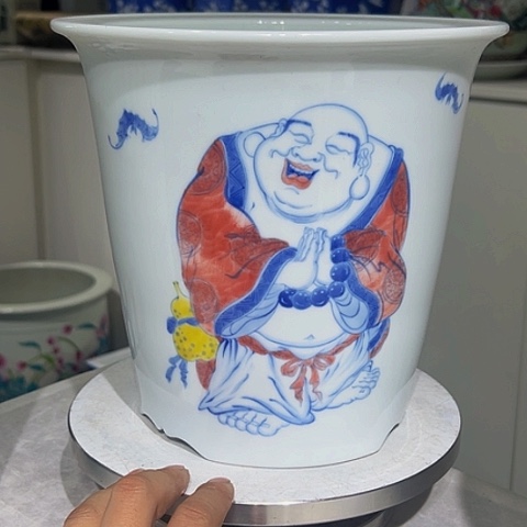 摆件追*青花人物陶瓷