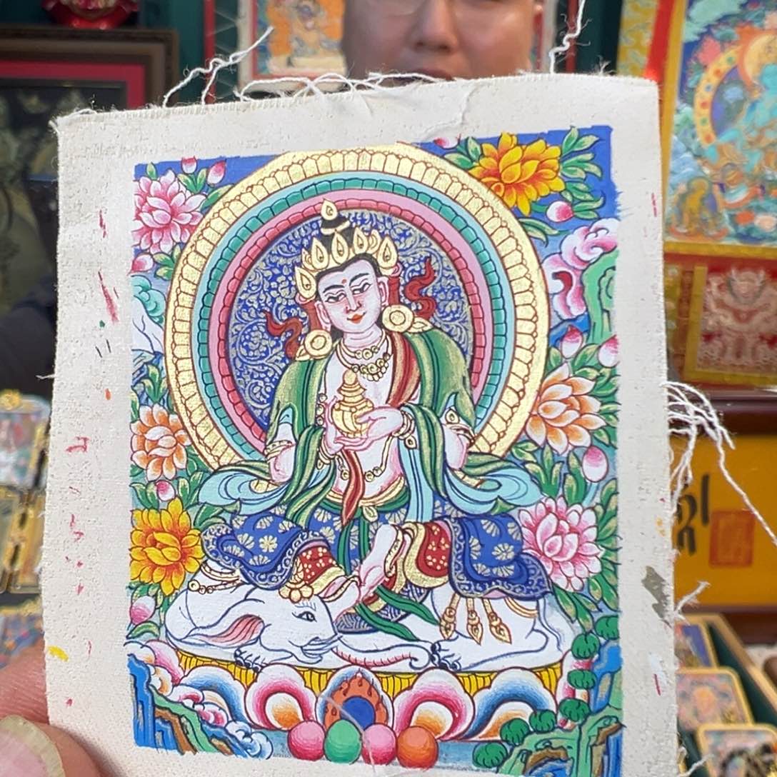 吊坠纯手绘唐卡普贤