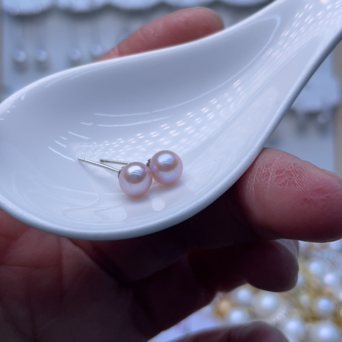耳饰淡水珍珠银S925镶嵌
