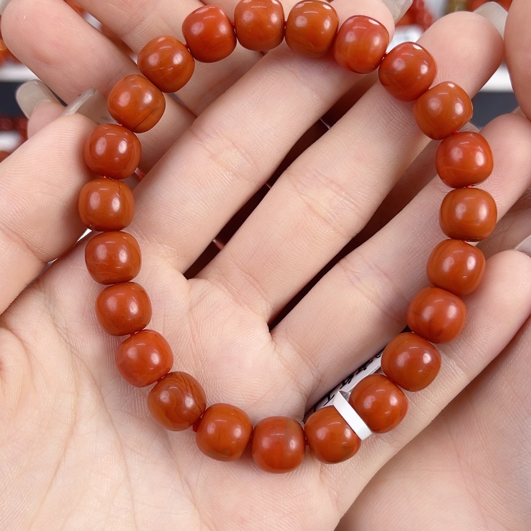 南红玛瑙未镶嵌保山阿东寨8mm老型手串