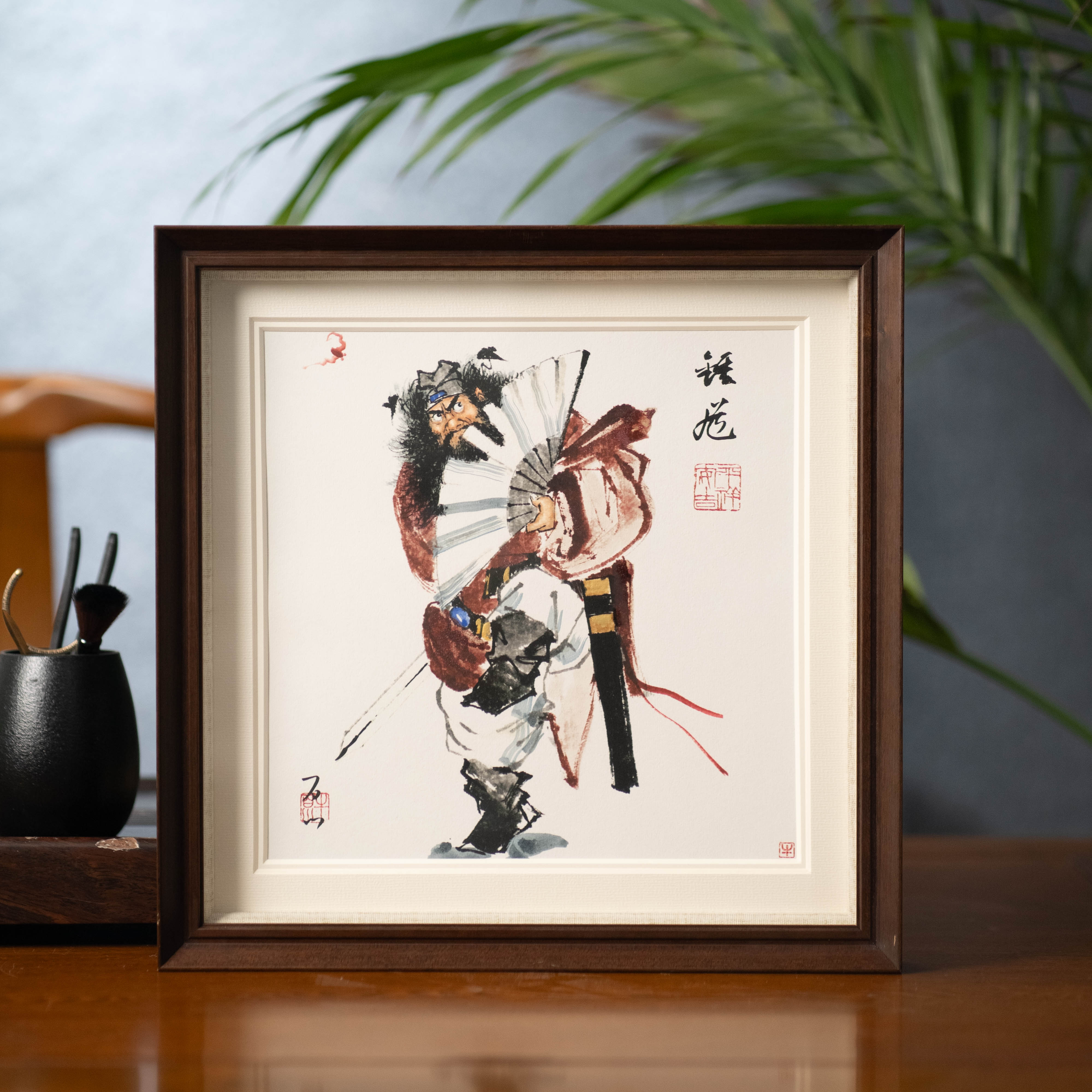 《钟馗图》37*37厘米 百川原创手绘作品适合书桌茶桌办公桌