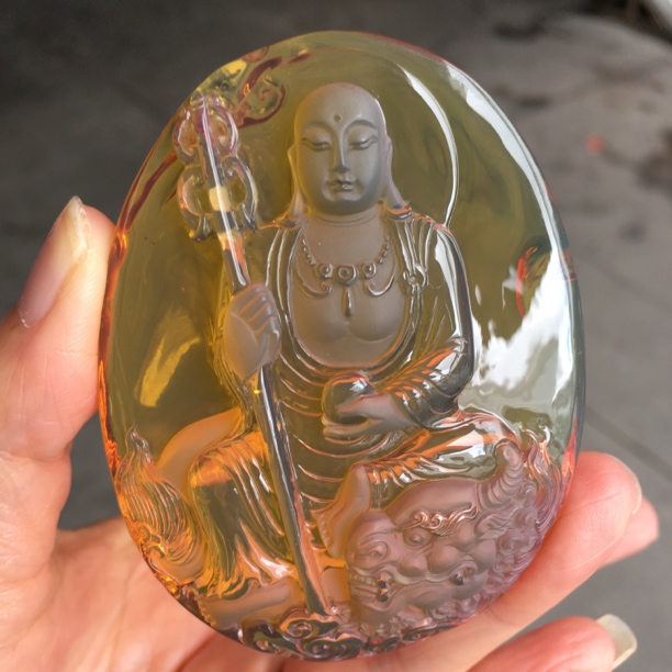 缅甸琥珀：柳青地藏王菩萨