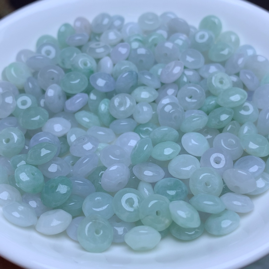 【闪购商品】翡翠手链未镶嵌卡3.6乘7.6冰鼓珠40个