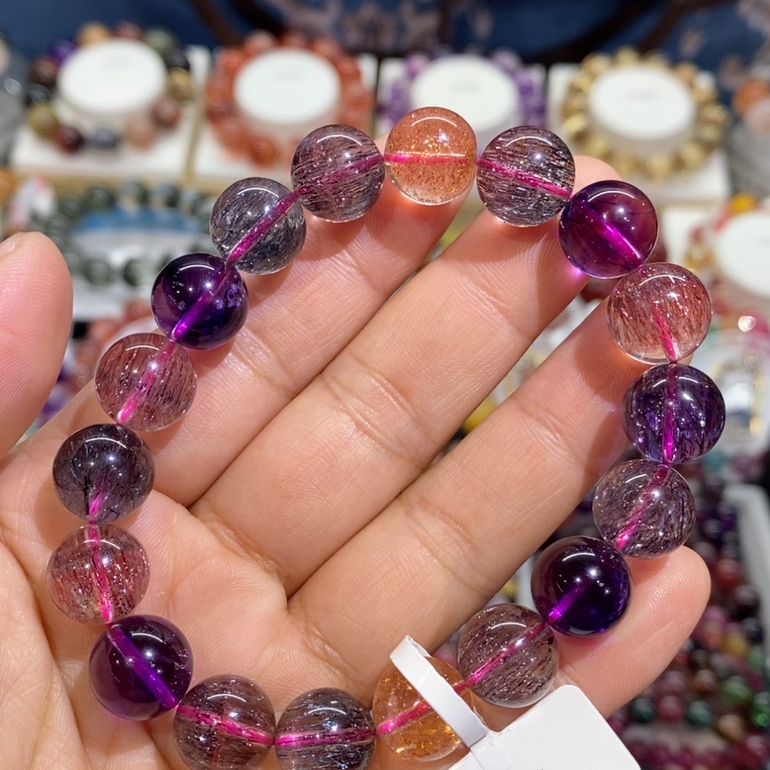 水晶手串未镶嵌老矿超七11