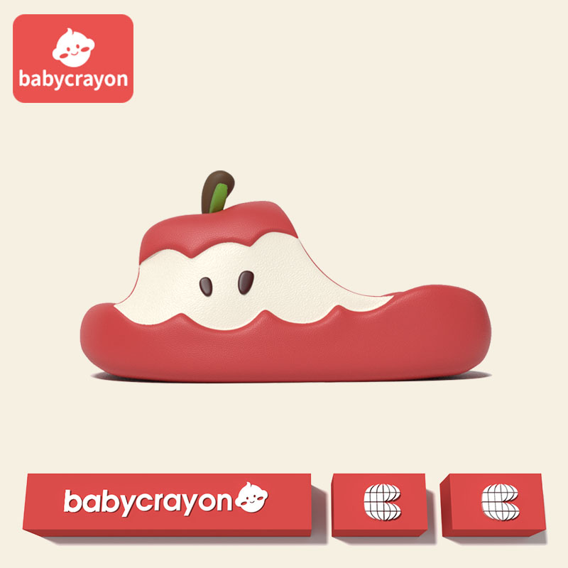 babycrayon儿童拖鞋红苹果女童男童2025新款夏季可爱防滑EVA凉拖