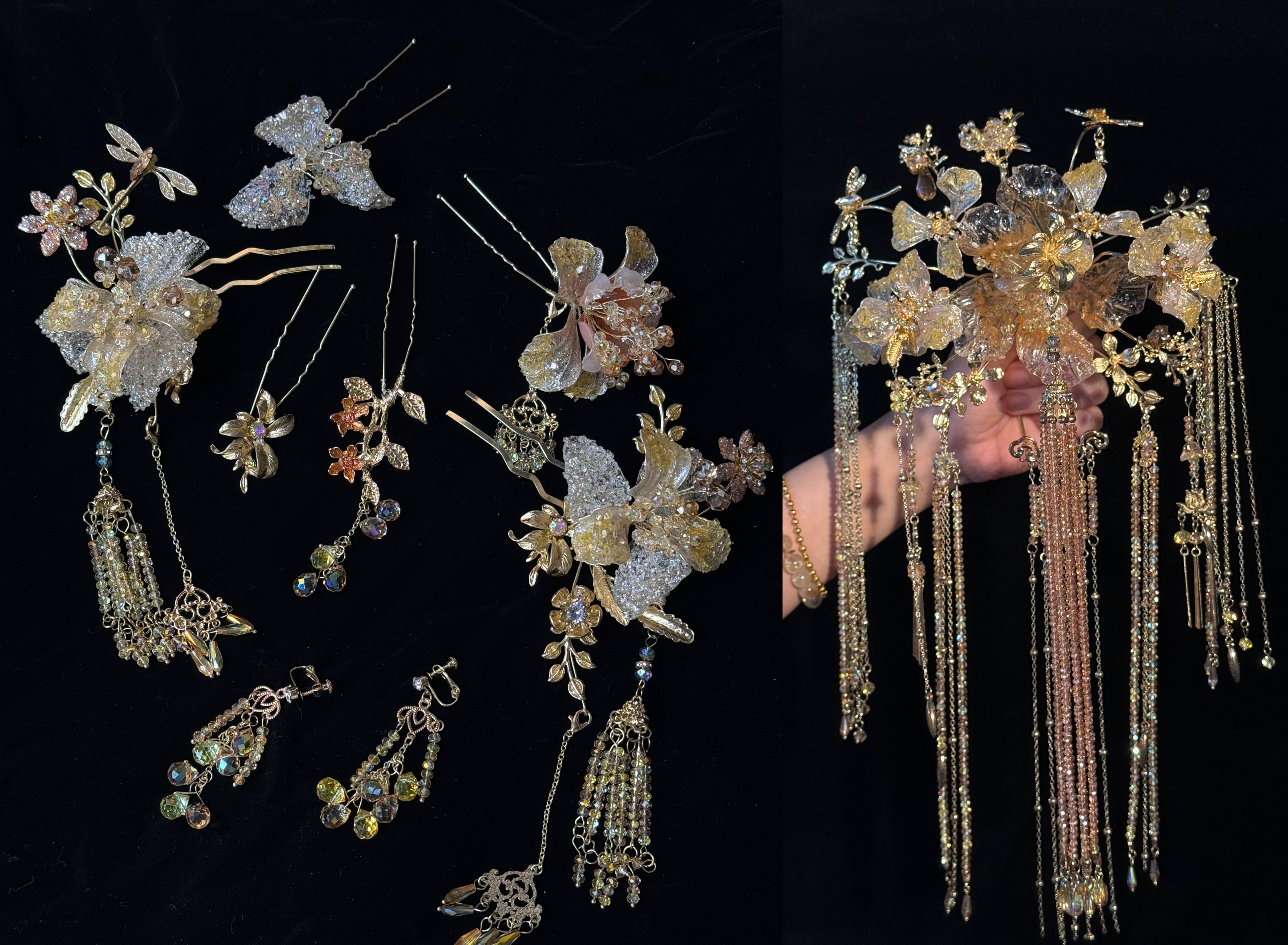 【月华照影】新娘头饰气质婚礼宫廷简约奢华流苏大气皇冠步摇0129K