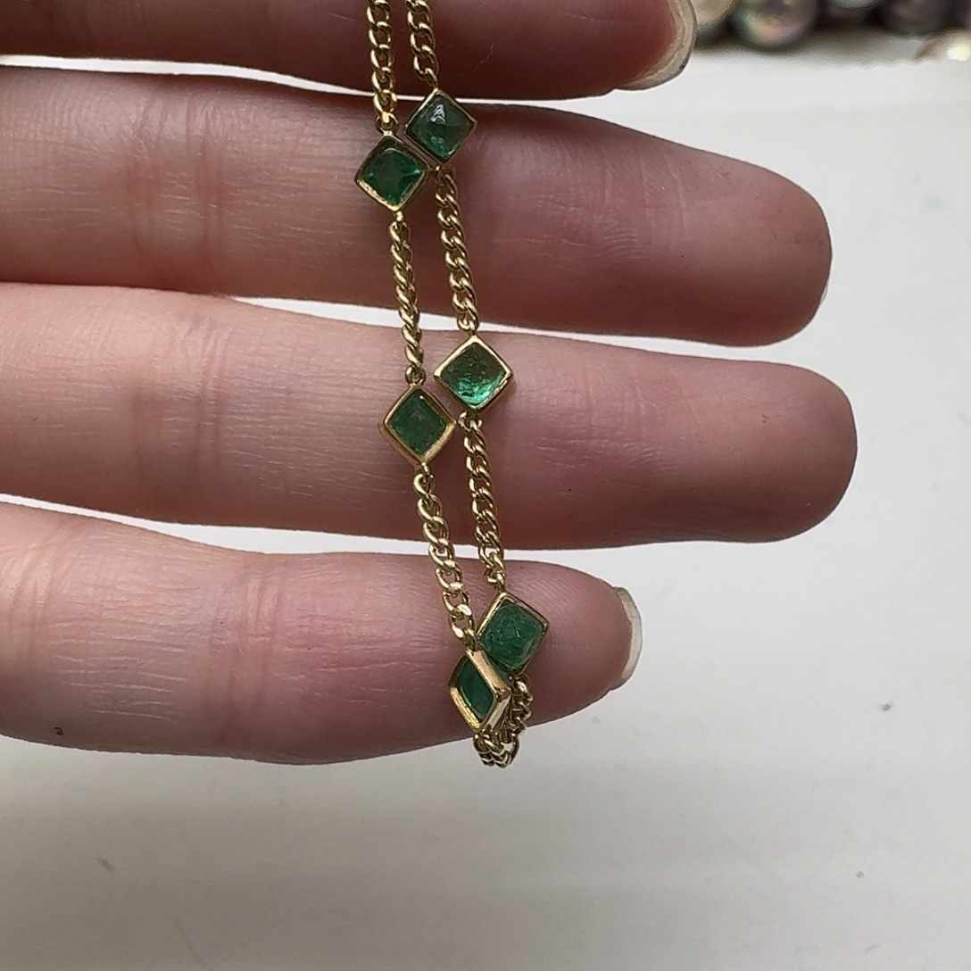 18K金镶嵌祖母绿手链