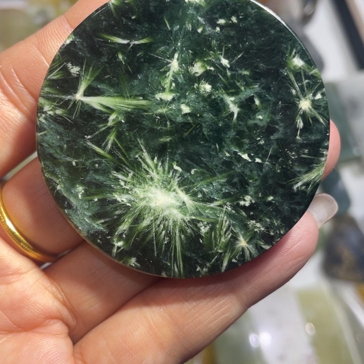 蛇纹石玉未镶嵌天然花玉平安无事牌