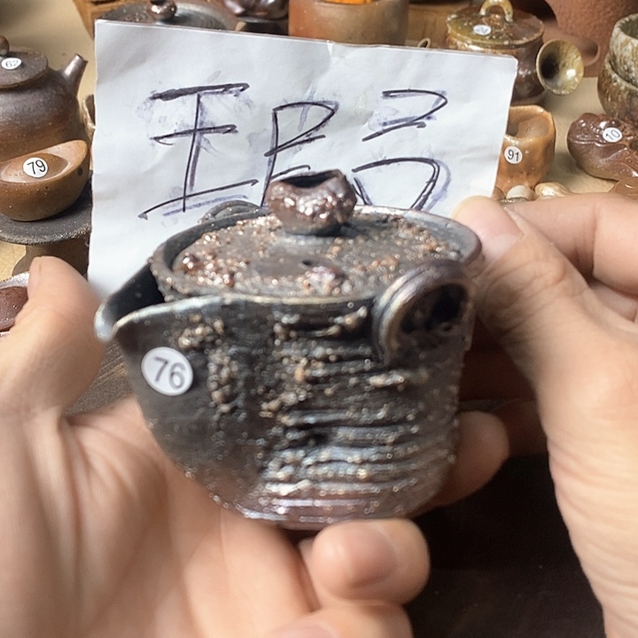 杯手工粗陶、柴烧茶器