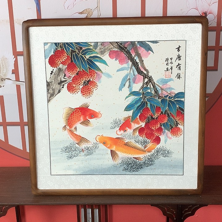 国画带框尺寸62✖️62手绘包邮