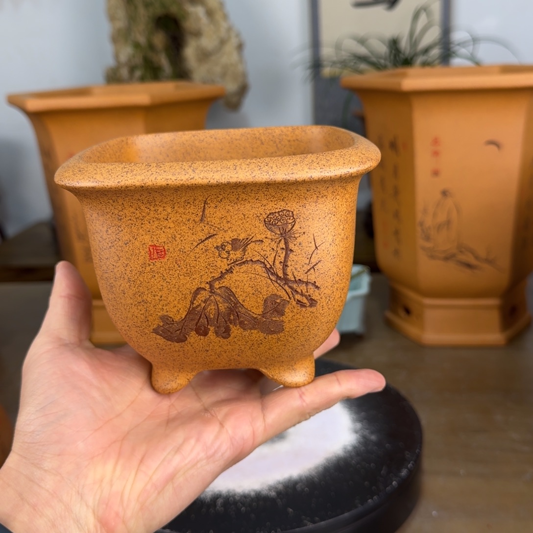 花盆紫砂紫砂花盆11.5-9