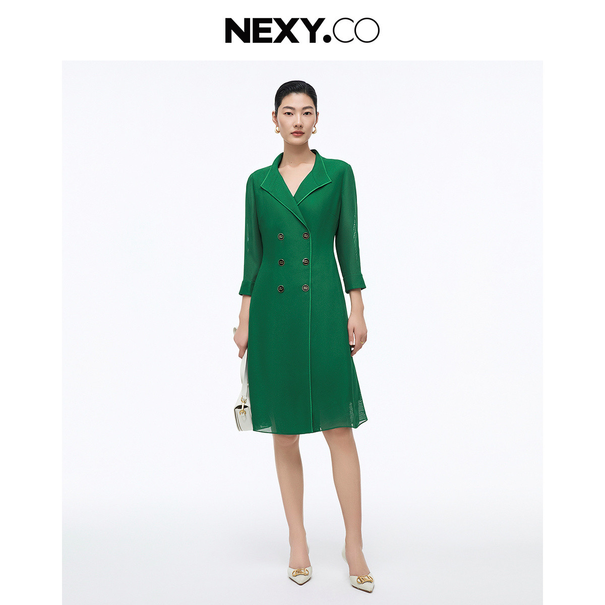 【丽公主专属】时尚双排扣气质西装连衣裙XF05840J6