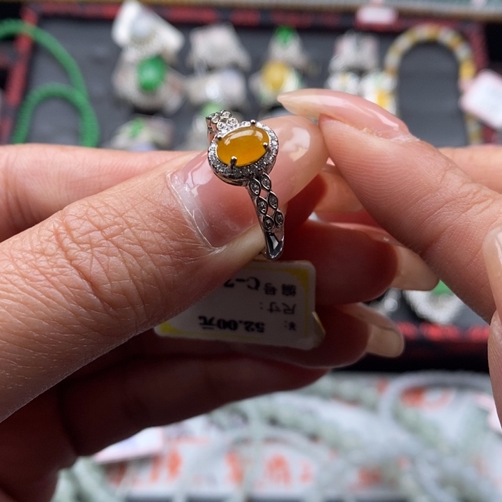 翡翠吊坠(不含链)银S925镶嵌戒指