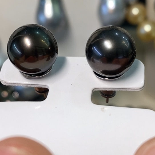 海水珍珠耳饰银S925镶嵌