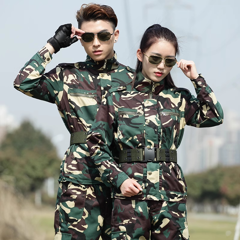 春秋季迷彩服套装透气工地薄款耐磨夏季长袖耐脏军训大学生训练服
